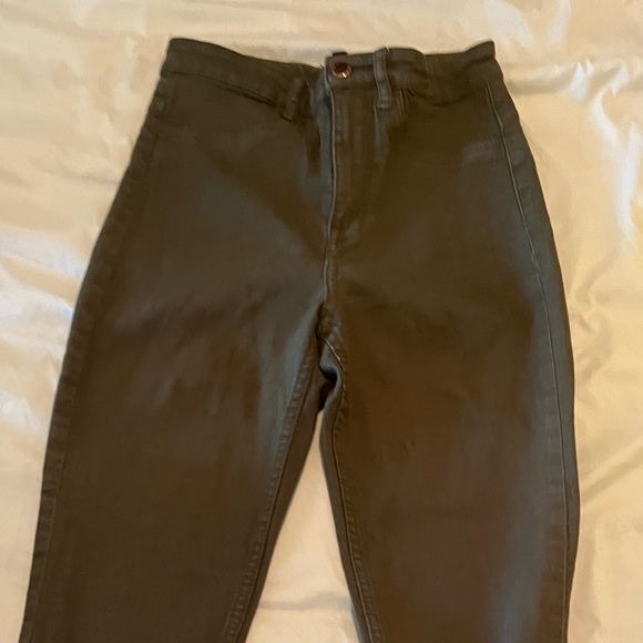 ! 2 for 25 ! H&M ARMY GREEN SKINNY JEANS US4 - Picture 4 of 8